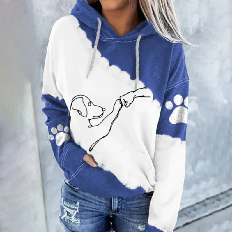 Cornelia | verspielter damen-hoodie mit hundeprint