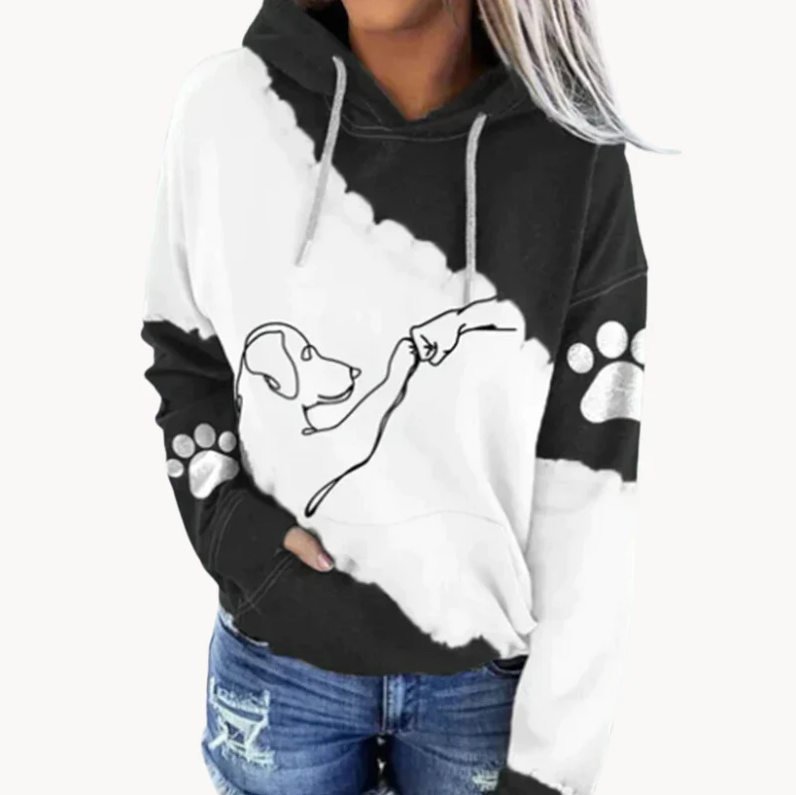 Cornelia | verspielter damen-hoodie mit hundeprint