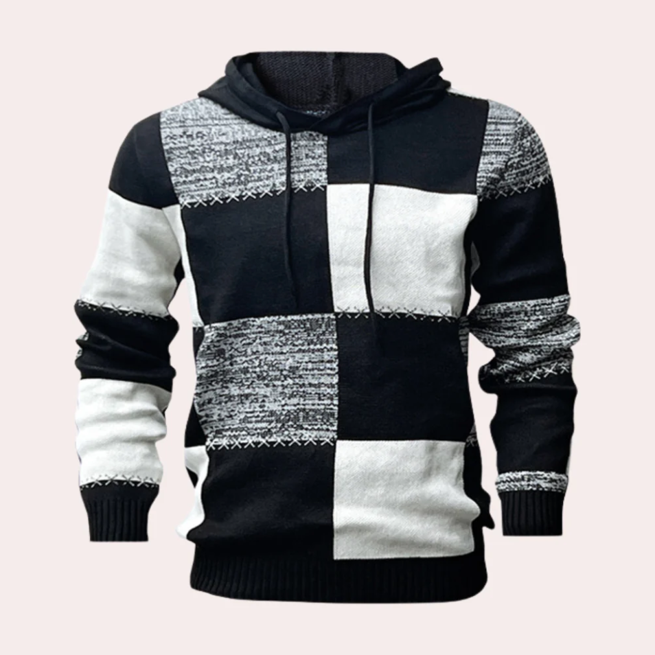 Greco - moderner patchwork-hoodie für herren