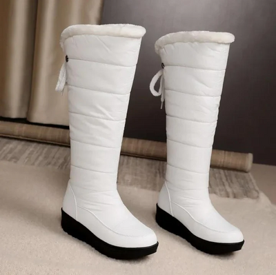 Enge winterstiefel - pelzgefütterte kniehohe schneestiefel für frauen