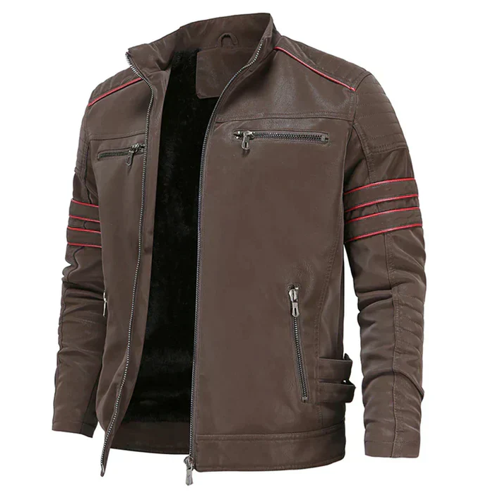 Motorrad-leder-herrenjacke, robust und stilvoll