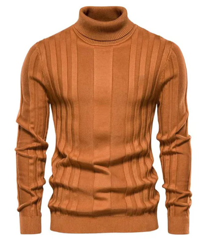 Klassischer gerippter rollkragenpullover für herren