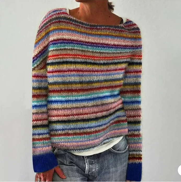 Gestreifter strickpullover