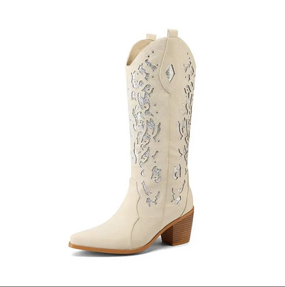 Céline - western-cowboy-stiefeletten mit stickerei und absatz