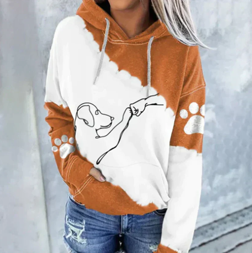 Cornelia | verspielter damen-hoodie mit hundeprint