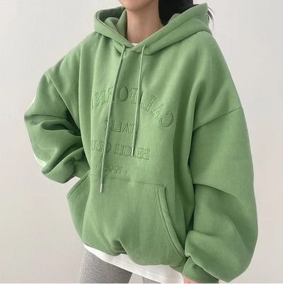 Bestickter Hoodie in Übergröße für Damen