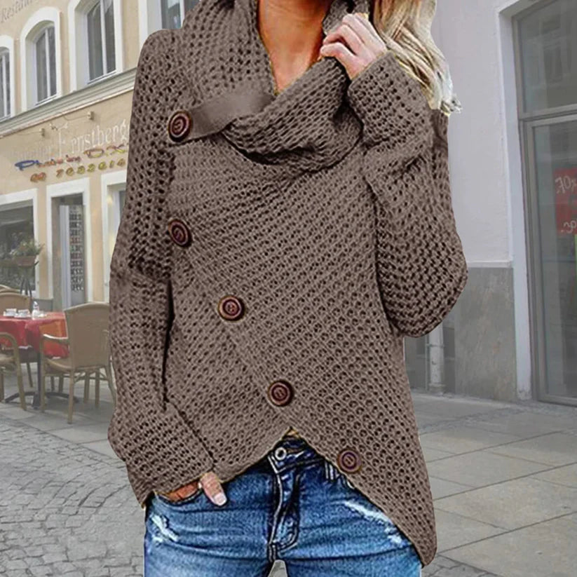 Millie - moderner a-symmetrischer rollkragenpullover mit stilvollen details