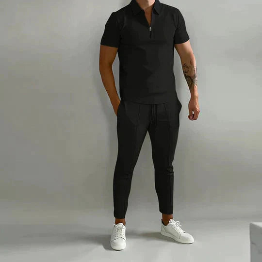 Ensemble Valezo - Luxe 2-teilig für Herren - Projekt Paris - Polo und Jogginghose - Elegant und bequem