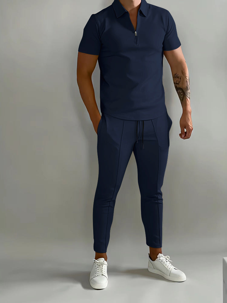 Ensemble Valezo - Luxe 2-teilig für Herren - Projekt Paris - Polo und Jogginghose - Elegant und bequem