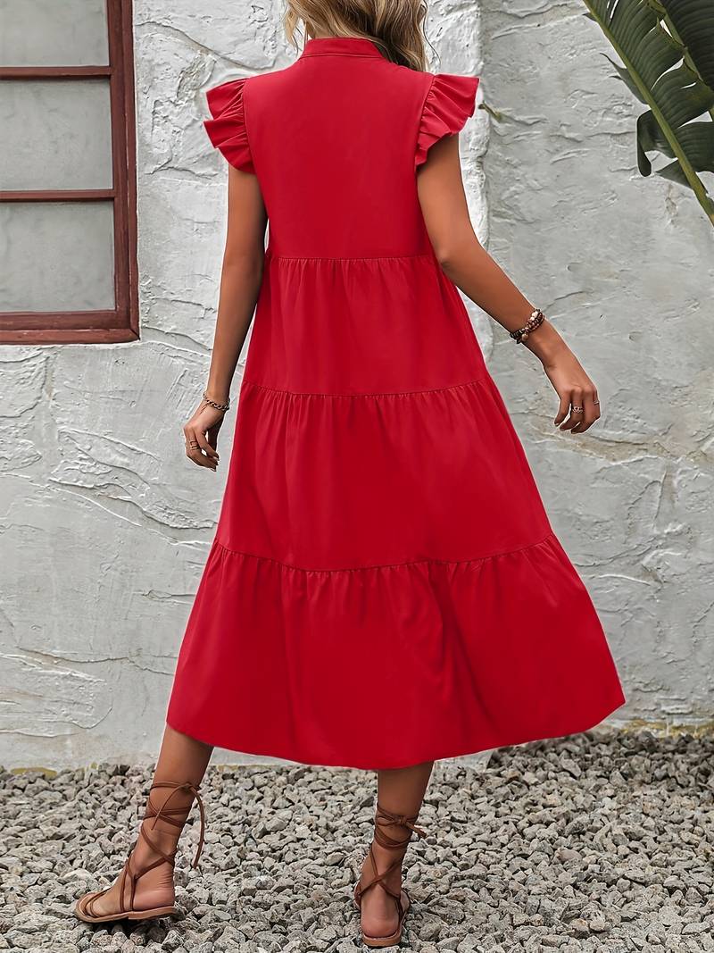 Emma – elegantes kleid mit rüschenärmeln für frühling und sommer