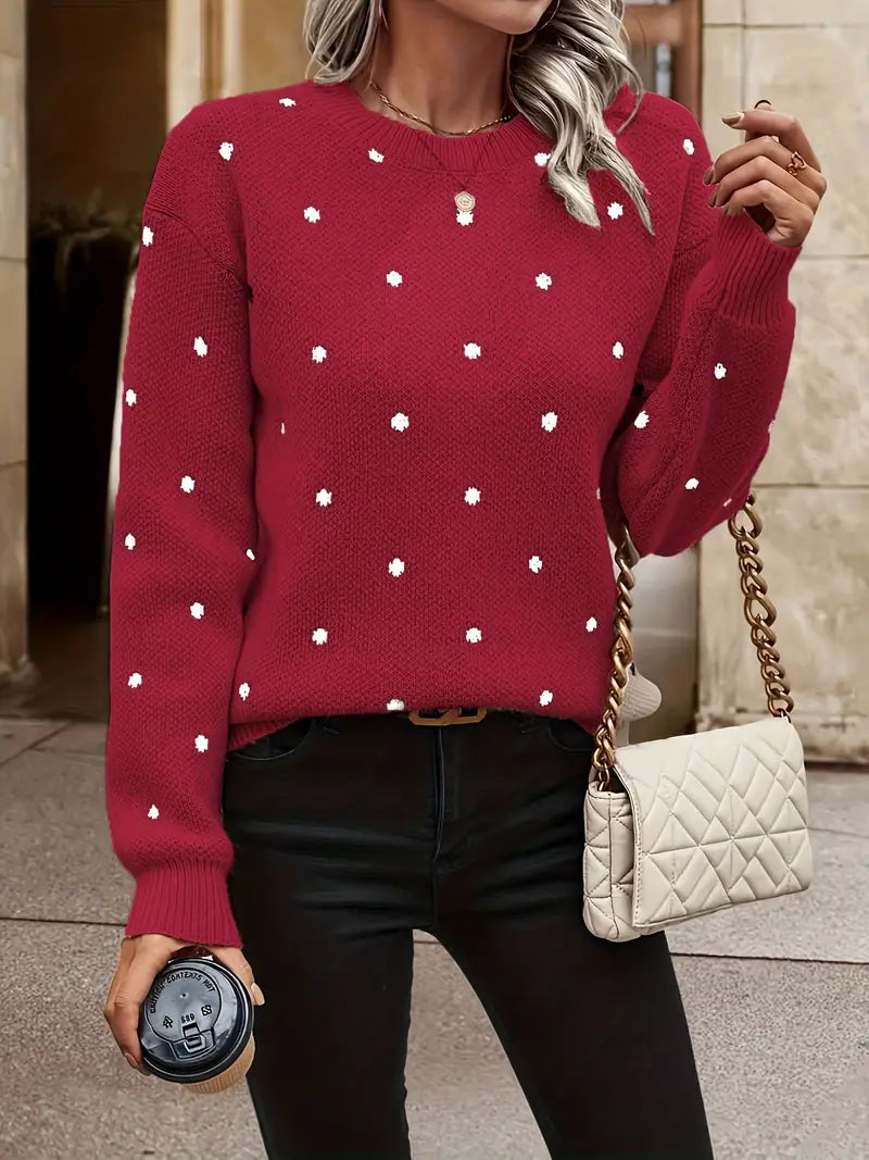 Chloe – pullover mit polka-dot-muster