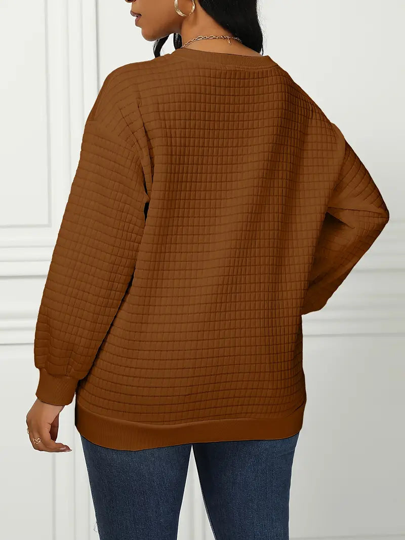 Olivia – lässiger lockerer waffelpullover