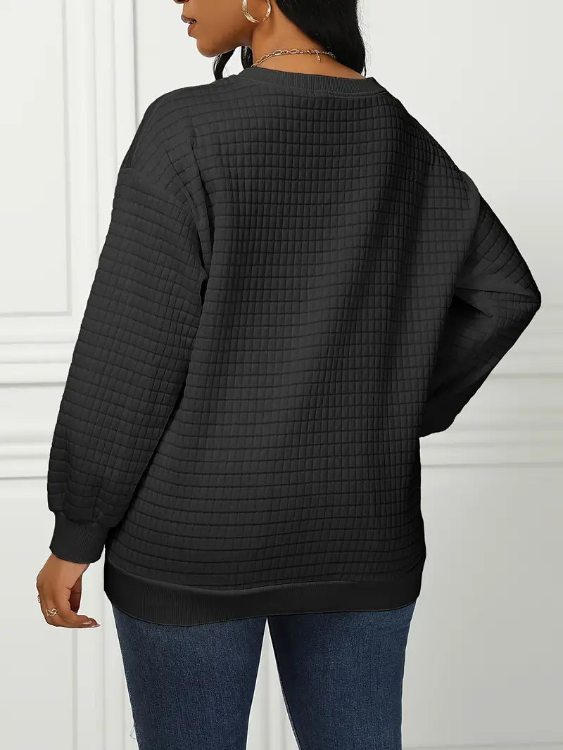 Olivia – lässiger lockerer waffelpullover