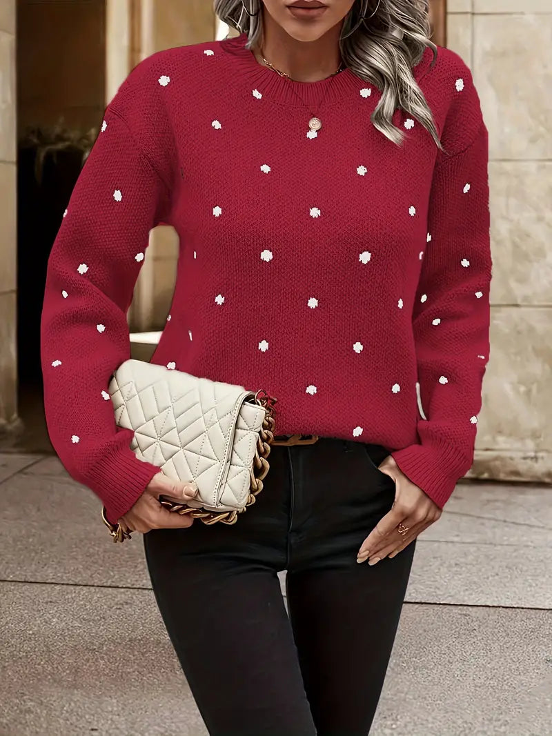 Chloe – pullover mit polka-dot-muster