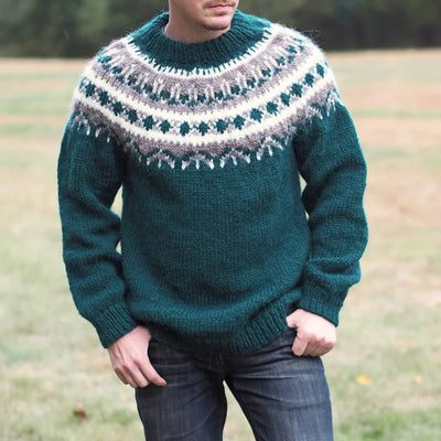 Adalberto – vintage-strickpullover mit rundhalsausschnitt für herren