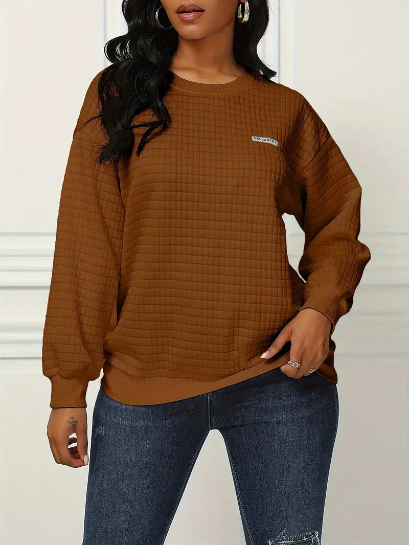 Olivia – lässiger lockerer waffelpullover