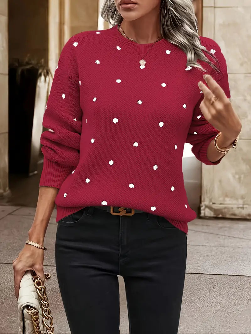 Chloe – pullover mit polka-dot-muster