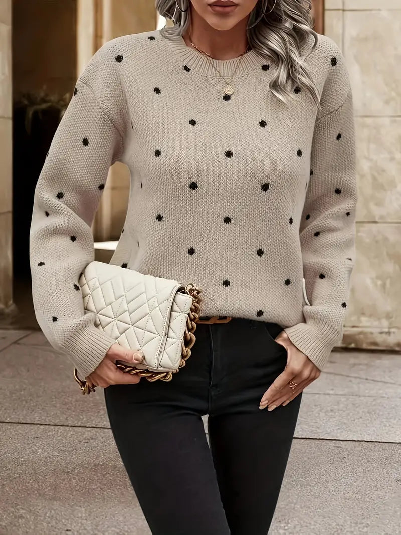 Chloe – pullover mit polka-dot-muster