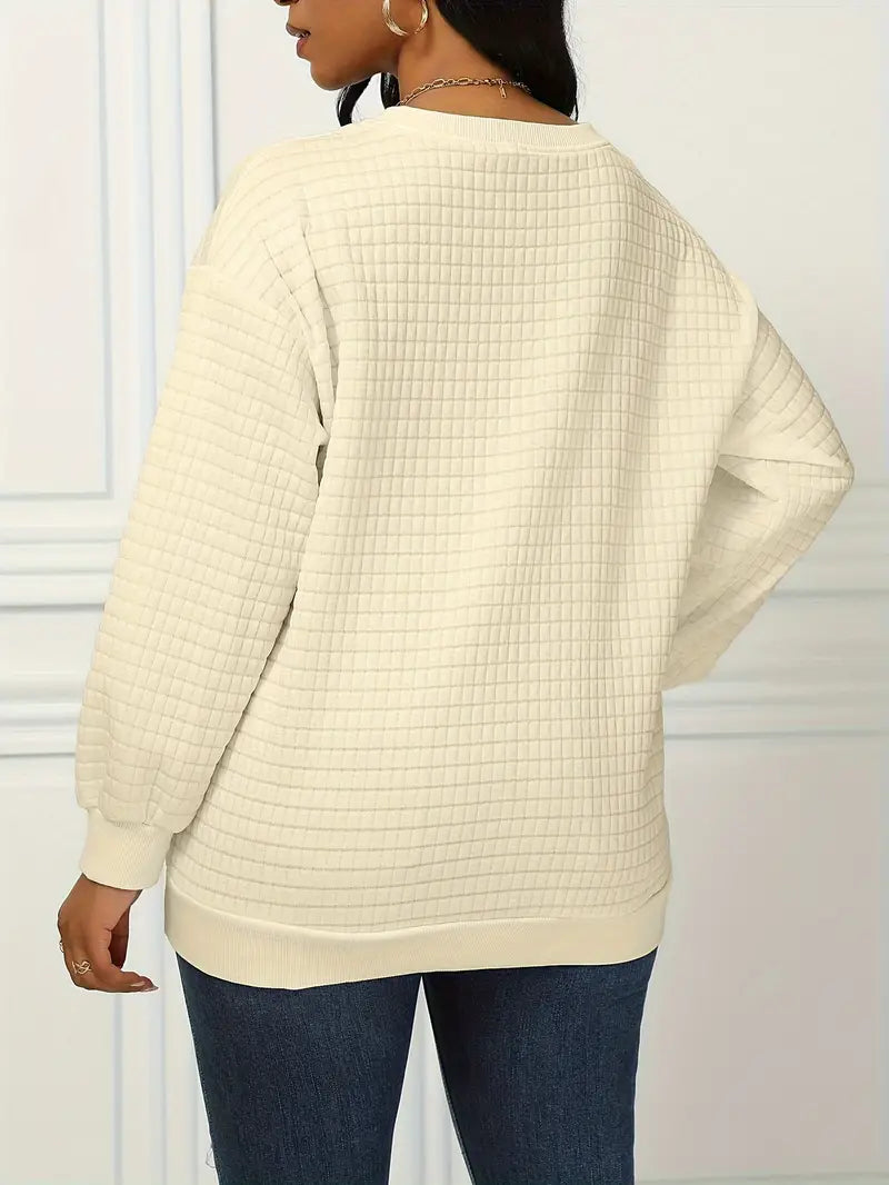 Olivia – lässiger lockerer waffelpullover