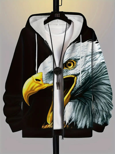 Amos – kapuzenpullover mit adler-print für herren