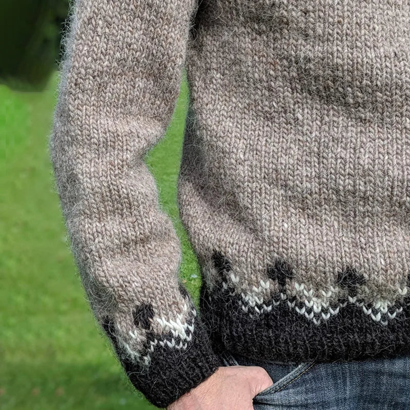 Ahmed – vintage-strickpullover mit rundhalsausschnitt für männer