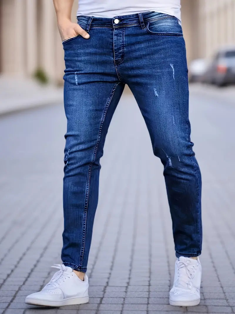 Christopher – röhrenjeans mit rissen für männer