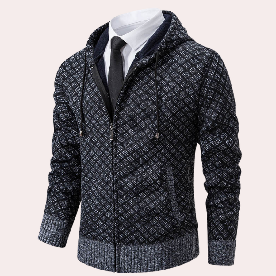 Kekoa – stylische strickjacke mit kapuze für herren