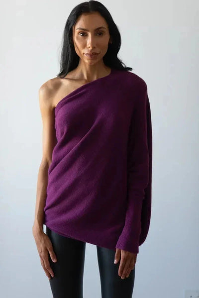 Élise - Asymmetrischer Drapé-Pullover