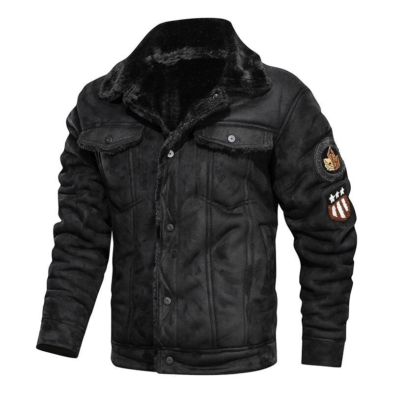 Bikerjacke aus Wildleder mit Lambswool-Futter für Herren