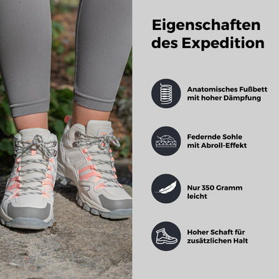 Leichte orthopädische Wanderschuhe - mit dämpfender Sohle - Projekt Paris - Außergewöhnlicher Komfort - Ideal für den Außenbereich