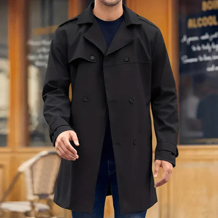 Klassischer Winter-Trenchcoat mit Doppelknöpfen – Leon